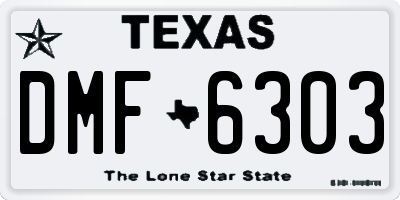 TX license plate DMF6303