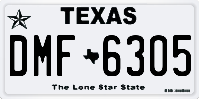TX license plate DMF6305