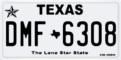 TX license plate DMF6308