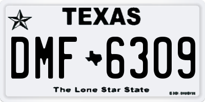 TX license plate DMF6309