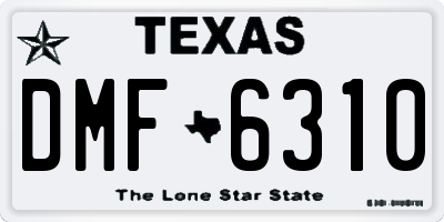 TX license plate DMF6310