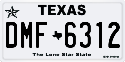 TX license plate DMF6312