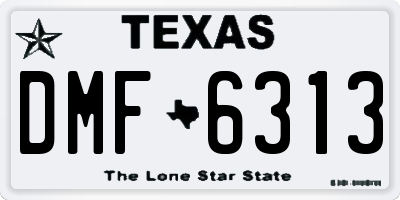 TX license plate DMF6313