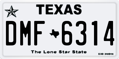 TX license plate DMF6314
