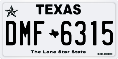TX license plate DMF6315