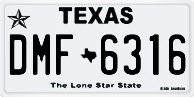 TX license plate DMF6316