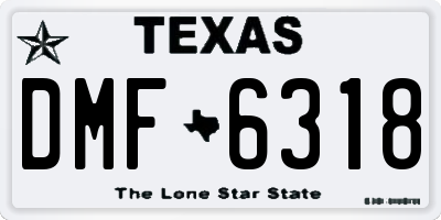 TX license plate DMF6318
