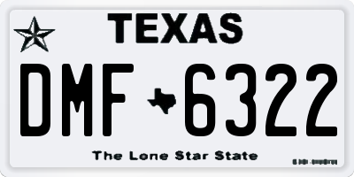 TX license plate DMF6322