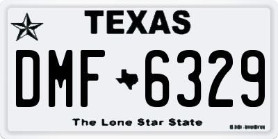 TX license plate DMF6329