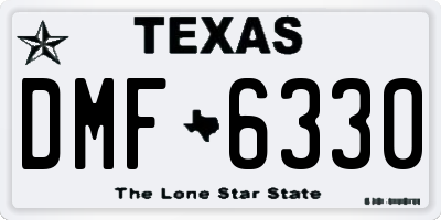 TX license plate DMF6330
