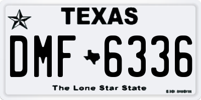 TX license plate DMF6336
