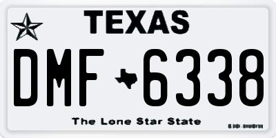 TX license plate DMF6338