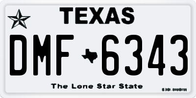 TX license plate DMF6343