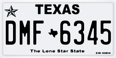 TX license plate DMF6345