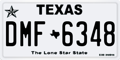 TX license plate DMF6348