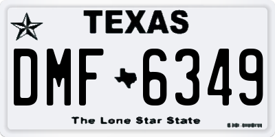 TX license plate DMF6349