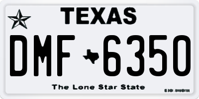 TX license plate DMF6350