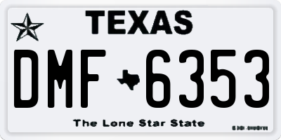 TX license plate DMF6353