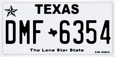 TX license plate DMF6354