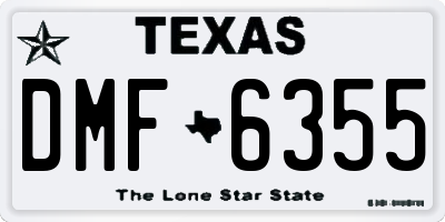 TX license plate DMF6355
