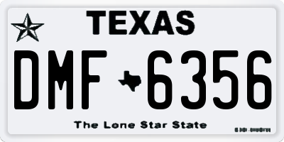 TX license plate DMF6356