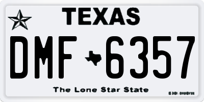 TX license plate DMF6357