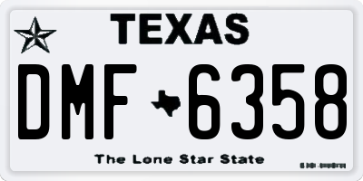 TX license plate DMF6358