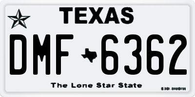 TX license plate DMF6362