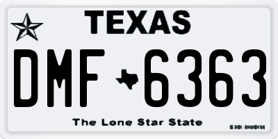 TX license plate DMF6363