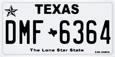 TX license plate DMF6364