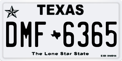 TX license plate DMF6365