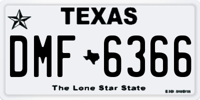 TX license plate DMF6366