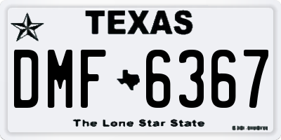 TX license plate DMF6367