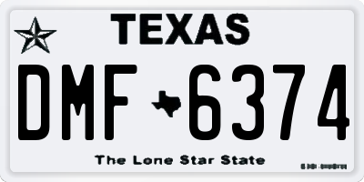 TX license plate DMF6374