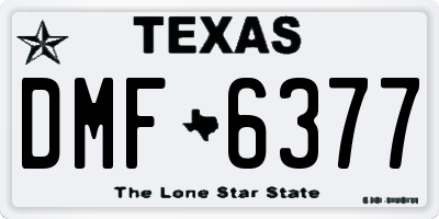 TX license plate DMF6377