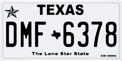 TX license plate DMF6378