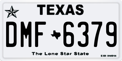 TX license plate DMF6379