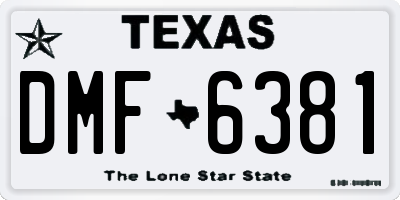 TX license plate DMF6381