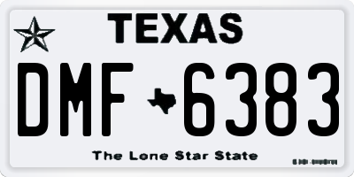 TX license plate DMF6383