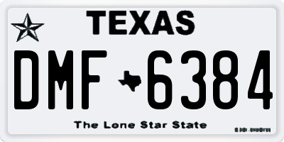 TX license plate DMF6384