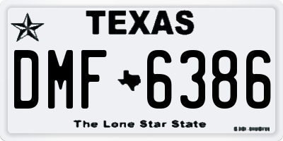 TX license plate DMF6386