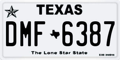 TX license plate DMF6387