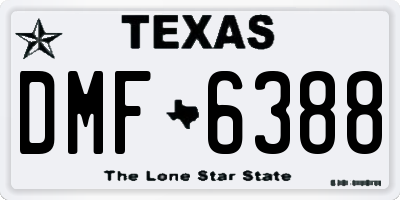 TX license plate DMF6388