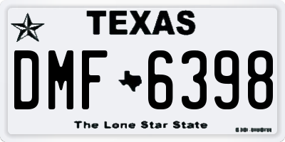 TX license plate DMF6398