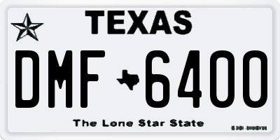 TX license plate DMF6400