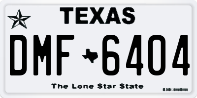 TX license plate DMF6404