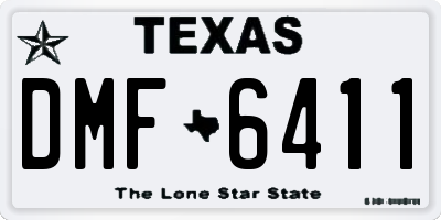 TX license plate DMF6411