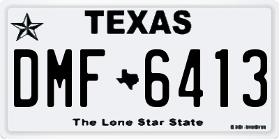 TX license plate DMF6413