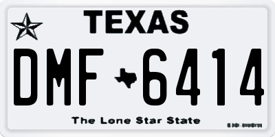 TX license plate DMF6414