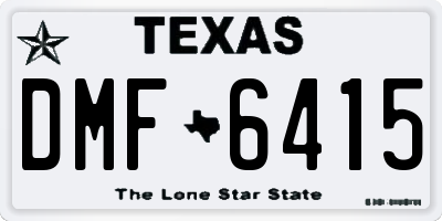 TX license plate DMF6415